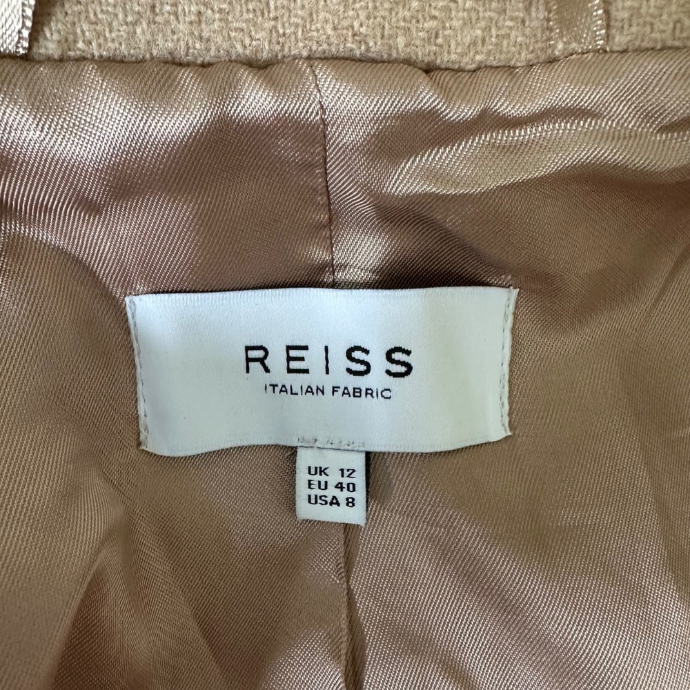 Reiss Macey Wool Blend Coat Women 8 Camel Tan Minimalist Quiet Luxury Old Money - Picture 3 of 8
